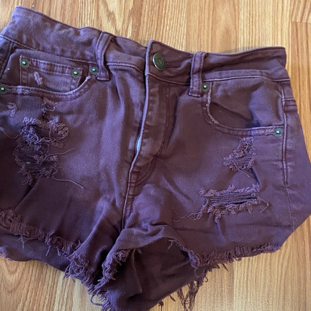 Colored denim shorts